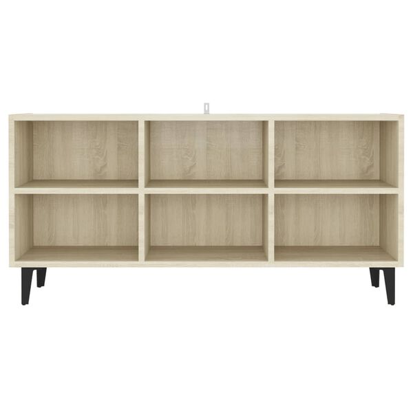 vidaXL TV-Schrank mit Metallbeinen Sonoma-Eiche 103,5x30x50 cm