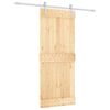 vidaXL Schiebet&uuml;r Nat&uuml;rlich und Wei&szlig; 85 x 210 cm Massivkiefer