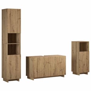 vidaXL Badezimmerschrank-Set 3 stk. Artisan-Eiche Holzwerkstoff