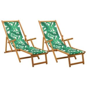 vidaXL Klappbare Sonnenliege 2 pcs 3 Position Massives Eukalyptus Holz