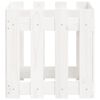 vidaXL Pflanzk&uuml;bel Lattenzaun-Design Wei&szlig; 40x40x40cm Massivholz Kiefer