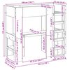 vidaXL Etagenbettgestell mit Schreibtisch Altholz 75 x 190 cm