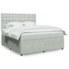vidaXL Boxspringbett mit Matratze Hellgrau 180x200 cm Samt