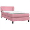 vidaXL Boxspringbett mit Matratze Rosa 100x220 cm Samt