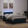 vidaXL Boxspringbett mit Matratze & LED Dunkelblau 120x210 cm Samt