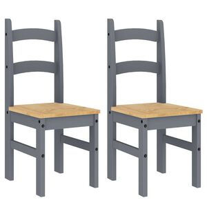 vidaXL Essst&uuml;hle 2 Stk. Grau 40x46x99 cm Massivholz Kiefer