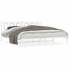 vidaXL Bettgestell mit Kopfteil Metall Wei&szlig; 193x203 cm