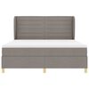 vidaXL Boxspringbett mit Matratze Dunkelgrau 90x190 cm Taupe Stoff