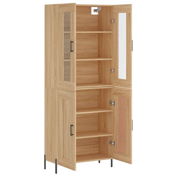 vidaXL Highboard Sonoma-Eiche 69,5x34x180 cm Holzwerkstoff