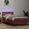 vidaXL Boxspringbett mit Matratze & LED Rosa 90x220 cm Samt