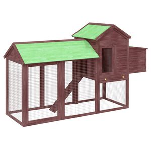 vidaXL H&uuml;hnerstall Mokka 193x65x117 cm Massivholz Kiefer