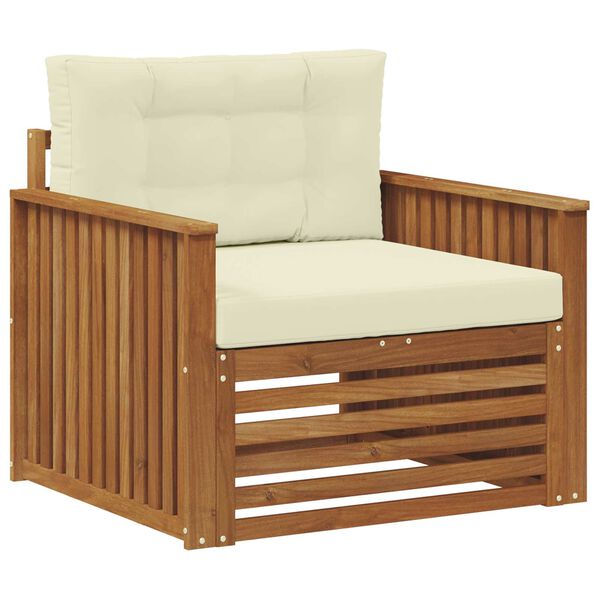 vidaXL Outdoor-Sofagarnitur Massives Akazienholz und Polyester Natur