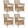 vidaXL Gartenstuhl 4 Stk. Beige und Creme Poly-Rattan