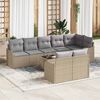 vidaXL Garten-Sofa-Set mit Kissen 9 pcs Beige und Hellgrau Poly Rattan