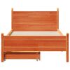 vidaXL Massivholzbett ohne Matratze Wachsbraun 100x200 Kiefernholz