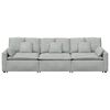 vidaXL Modulares Sofa mit Kissen Hellgrau