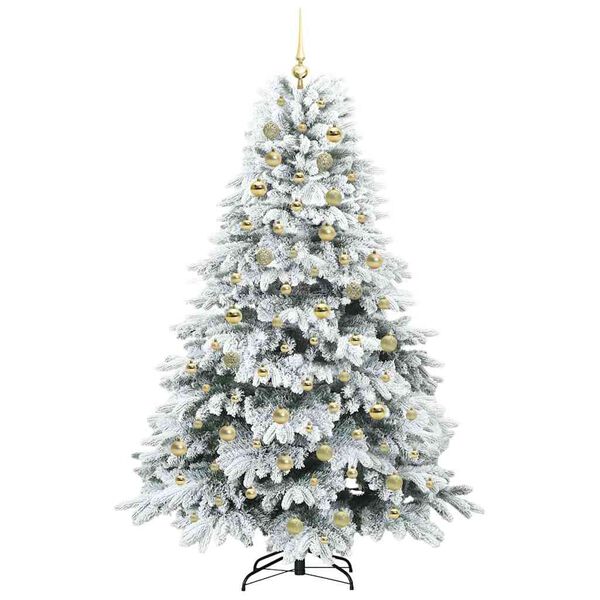 vidaXL K&uuml;nstlicher Weihnachtsbaum mit 300 LEDs Wei&szlig; 180 cm PE und PVC