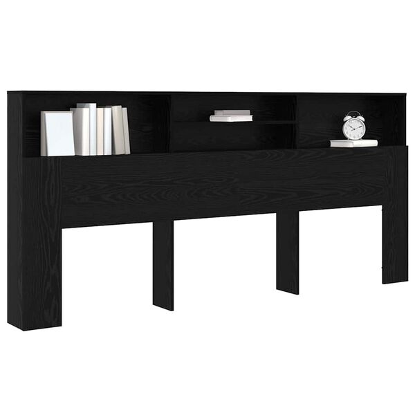 vidaXL Kopfteil Schrank Schwarz Eichen-Optik 220 x 19 x 101,5 cm