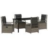 vidaXL Garten Essgruppe 5 stk. Grau Poly-Rattan