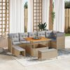 vidaXL Garten-Sofa-Set 9 pcs Beige Poly-Rattan