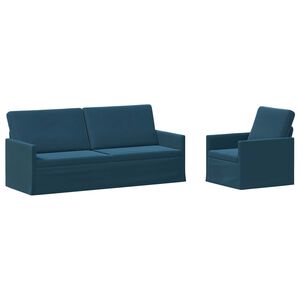 vidaXL Sofa-Set 2 pcs Blau Samt (V)