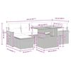 vidaXL 7-tlg. Garten-Sofagarnitur mit Kissen Beige Poly Rattan Akazie