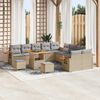 vidaXL Gartensofa-set mit Kissen 13 pcs Beige und Hellgrau