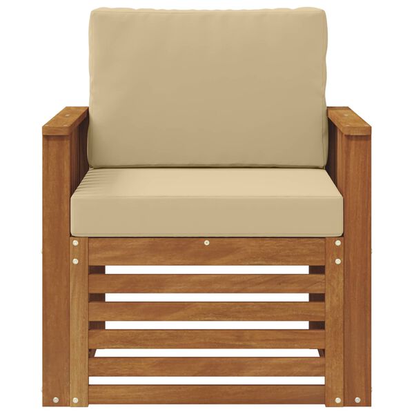 vidaXL Outdoor-Sofagarnitur mit Kissen Natur 71 x 63 x 73 cm