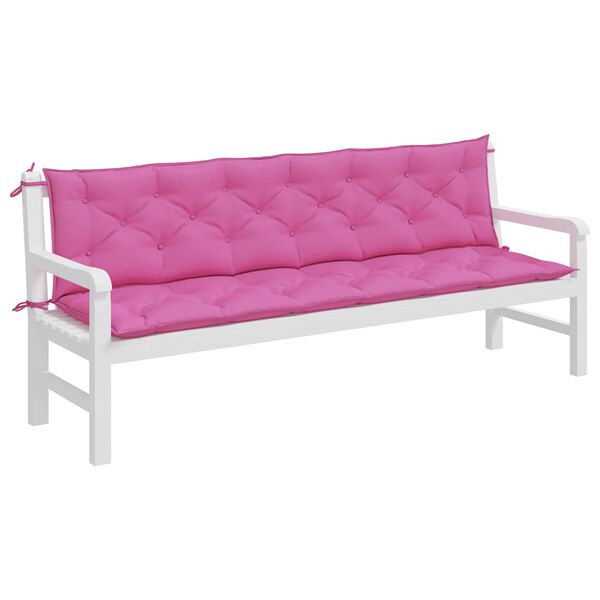 vidaXL Gartenbank-Auflagen 2 Stk. Rosa 200x50x7 cm Stoff