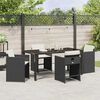 vidaXL Garten Essgruppe 5 pcs Schwarz Poly-Rattan
