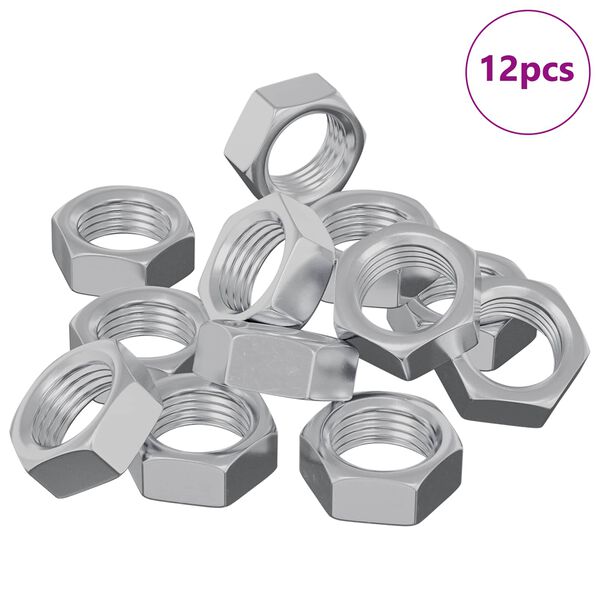 vidaXL Sechskantmutter 12 pcs Silber M6 Metall