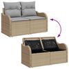 vidaXL Garten-Sofa-Set 7 pcs Beige Poly-Rattan