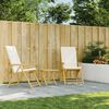 vidaXL Gartenst&uuml;hle Klappbar Verstellbar 2 Stk. mit Kissen Bambus