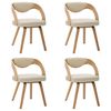 vidaXL Esszimmerstühle 4 Stk. Creme Bugholz und Kunstleder