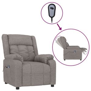 vidaXL Relaxsessel Elektrisch Taupe Stoff