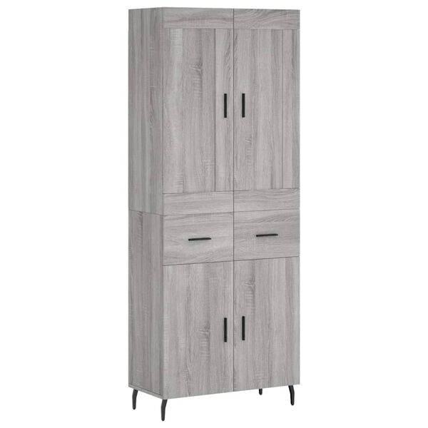 vidaXL Highboard Grau Sonoma 69,5x34x180 cm Holzwerkstoff