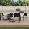 vidaXL 5-tlg. Garten-Essgruppe mit Kissen Poly Rattan und Stahl