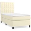 vidaXL Boxspringbett mit Matratze Creme 80x200 cm Kunstleder