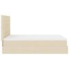 vidaXL Ottoman-Bett mit Matratze & LEDs Creme 140x200 cm Stoff