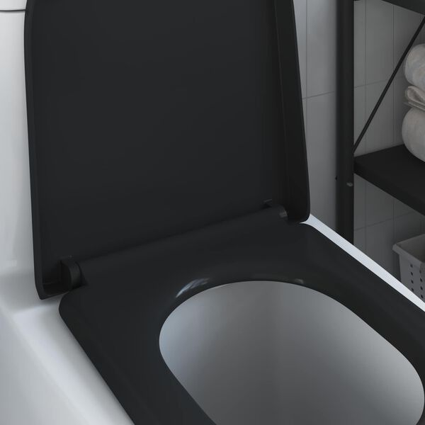 vidaXL Toilettensitz Schwarz 49 x 36 x 4 cm Duroplast