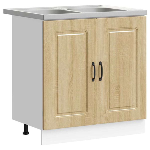 vidaXL Küchenschrank mit Speicher Kalmar 2 pcs Braun 80 x 46 x 81.5 cm