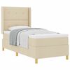 vidaXL Boxspringbett mit Matratze mit Kopfteil Creme 90 x 200 cm Stoff