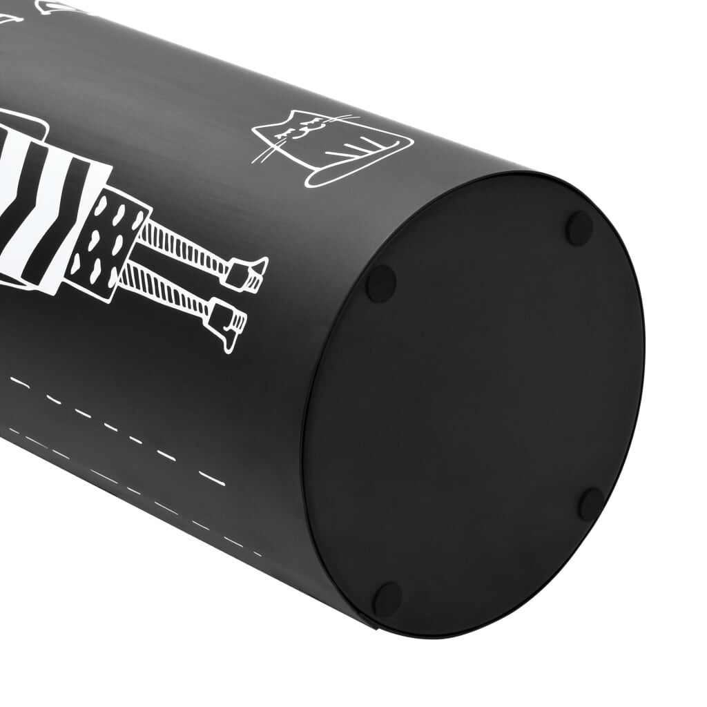 VidaXL Schirmständer Aus Stahl – Modernes Design Mit Abtropfschale, 18x48,5 Cm, Schwarz Pulverbeschichtet