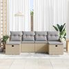 vidaXL Garten-Sofa-Set mit Kissen 6 pcs Beige Poly Rattan