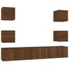 vidaXL 7-tlg. TV-Schrank-Set Braun Eichen-Optik Holzwerkstoff