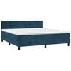 vidaXL Boxspringbett mit Matratze Dunkelblau 180x200 cm Samt