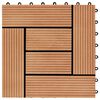vidaXL Terrassenfliese 11 pcs Teak 30 x 30 cm WPC