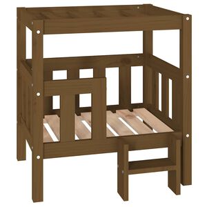 vidaXL Hundebett Honigbraun 65,5x50,5x70 cm Massivholz Kiefer