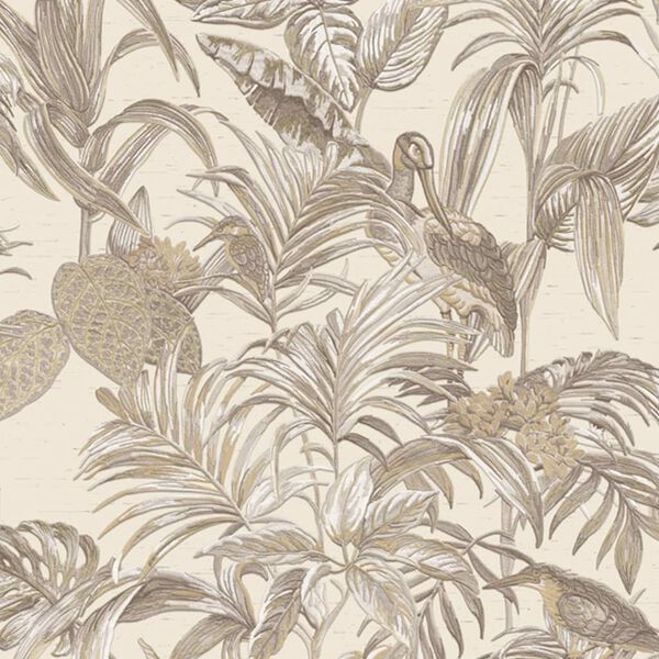 DUTCH WALLCOVERINGS Tapete Bird-of-Paradise Cremeweiß
