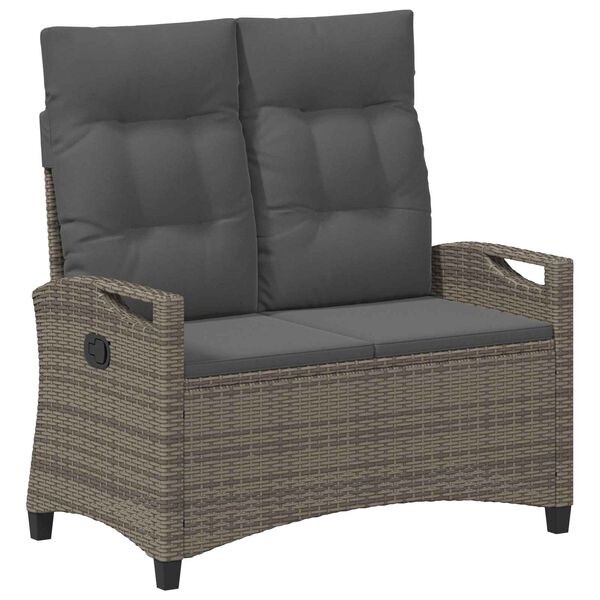 vidaXL Gartenbank mit Kissen Grau und Dunkelgrau 105 x 60 x 112 cm